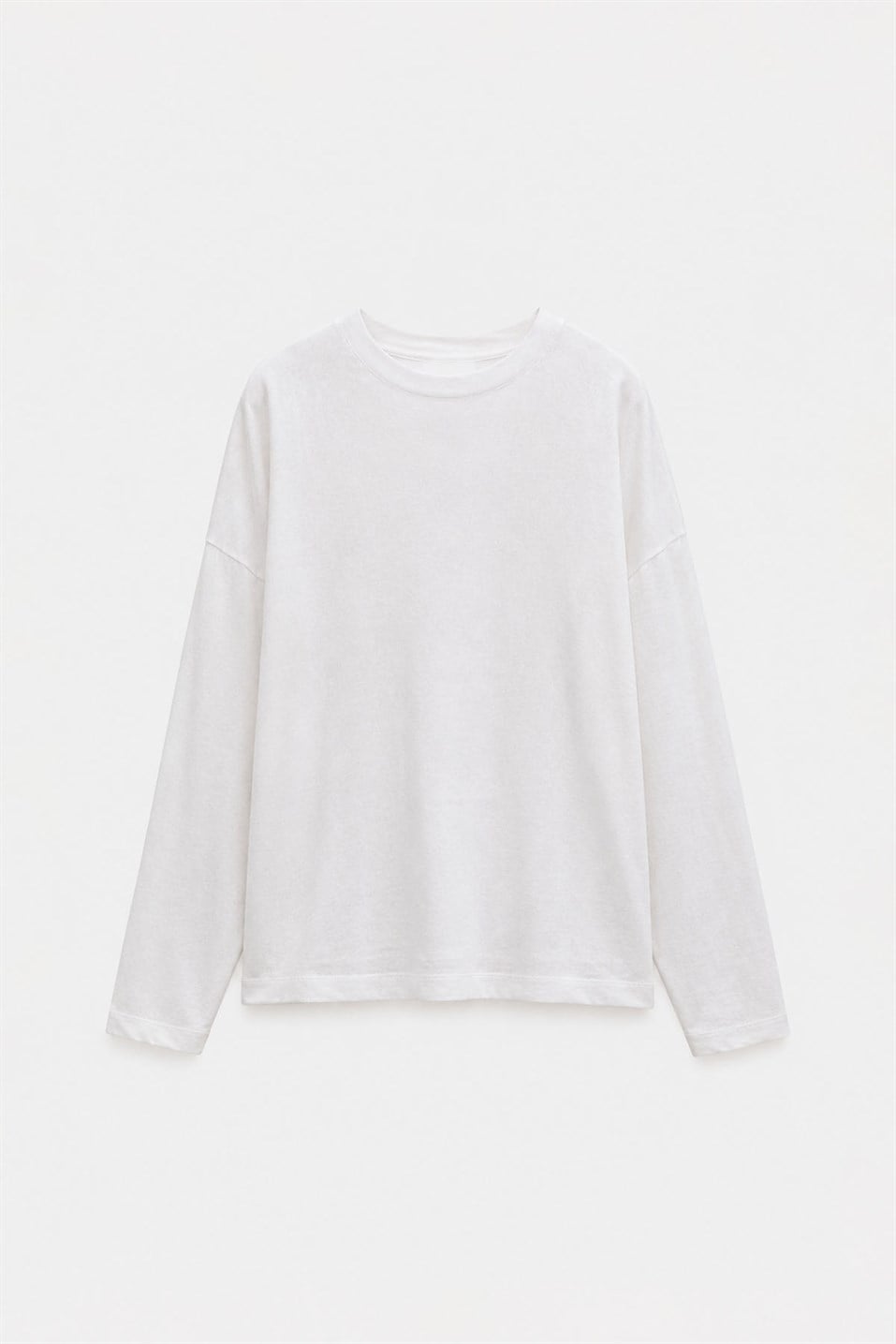 Beyaz Ole Oversize Keten Bluz