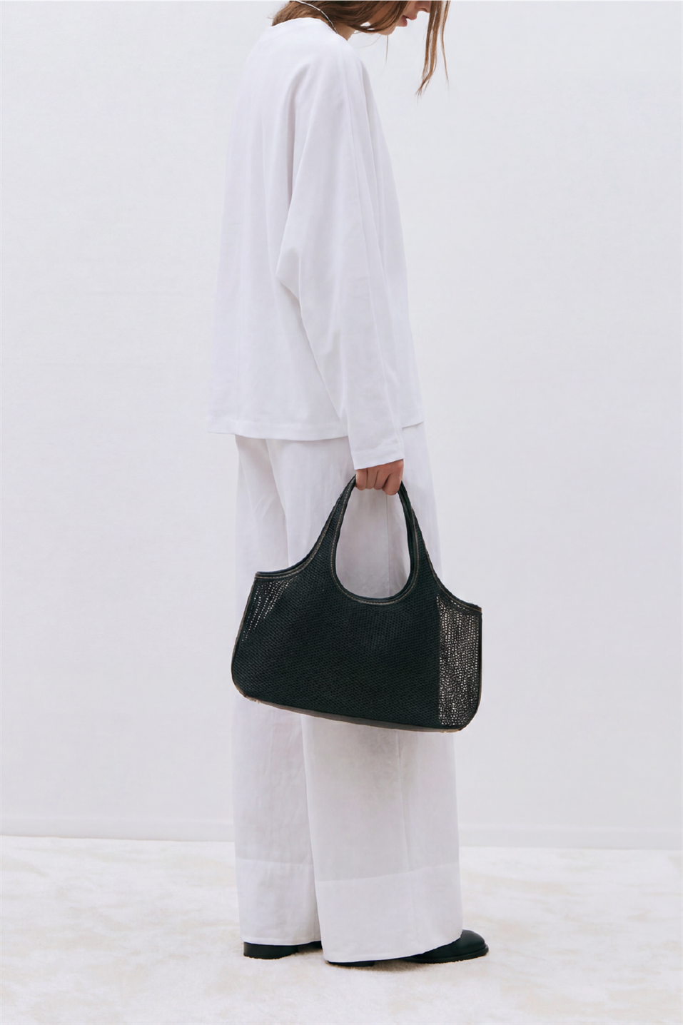 Beyaz Ole Oversize Keten Bluz