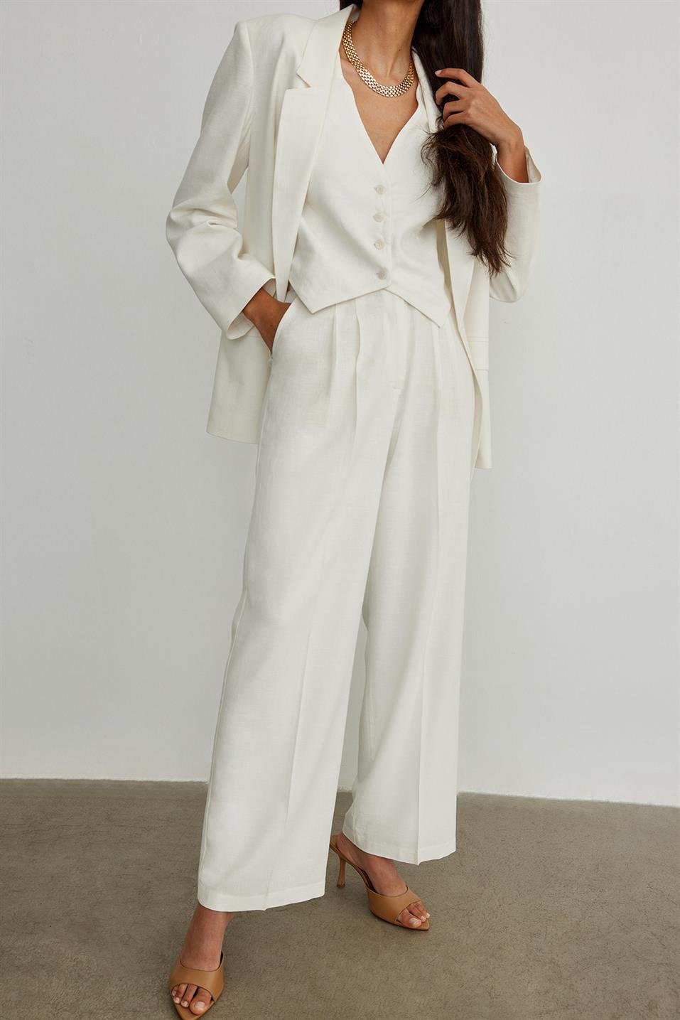 Rhodes Linen Double Pleated Trousers