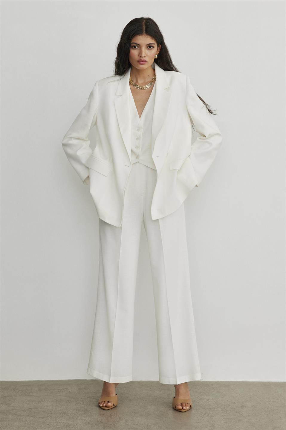 Rhodes Linen Double Pleated Trousers