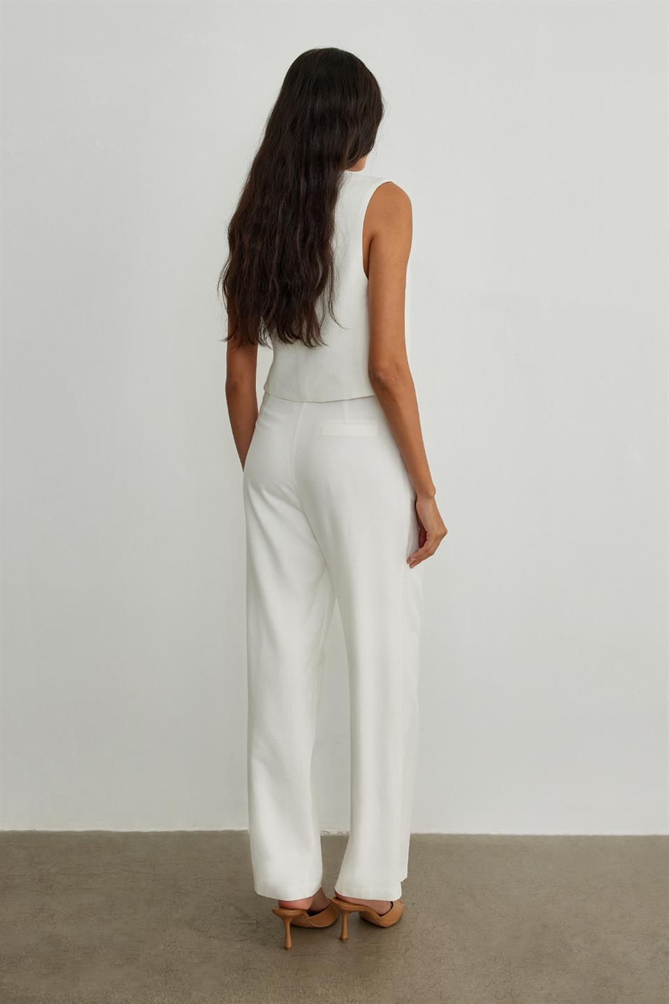 Rhodes Linen Double Pleated Trousers