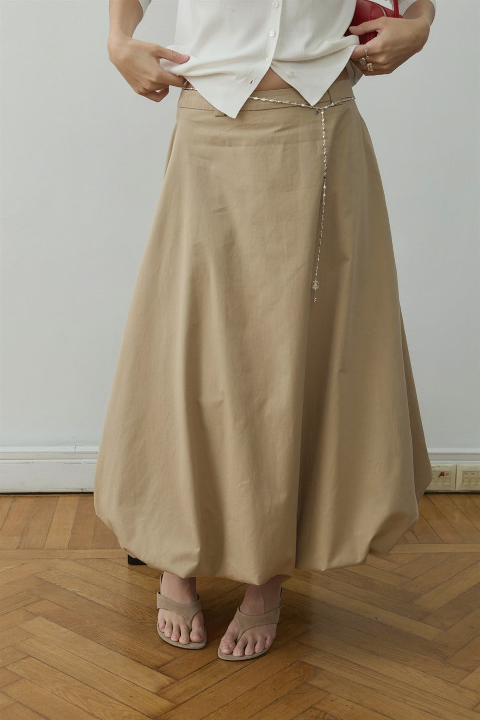 Camel Kemerli Balon Etek