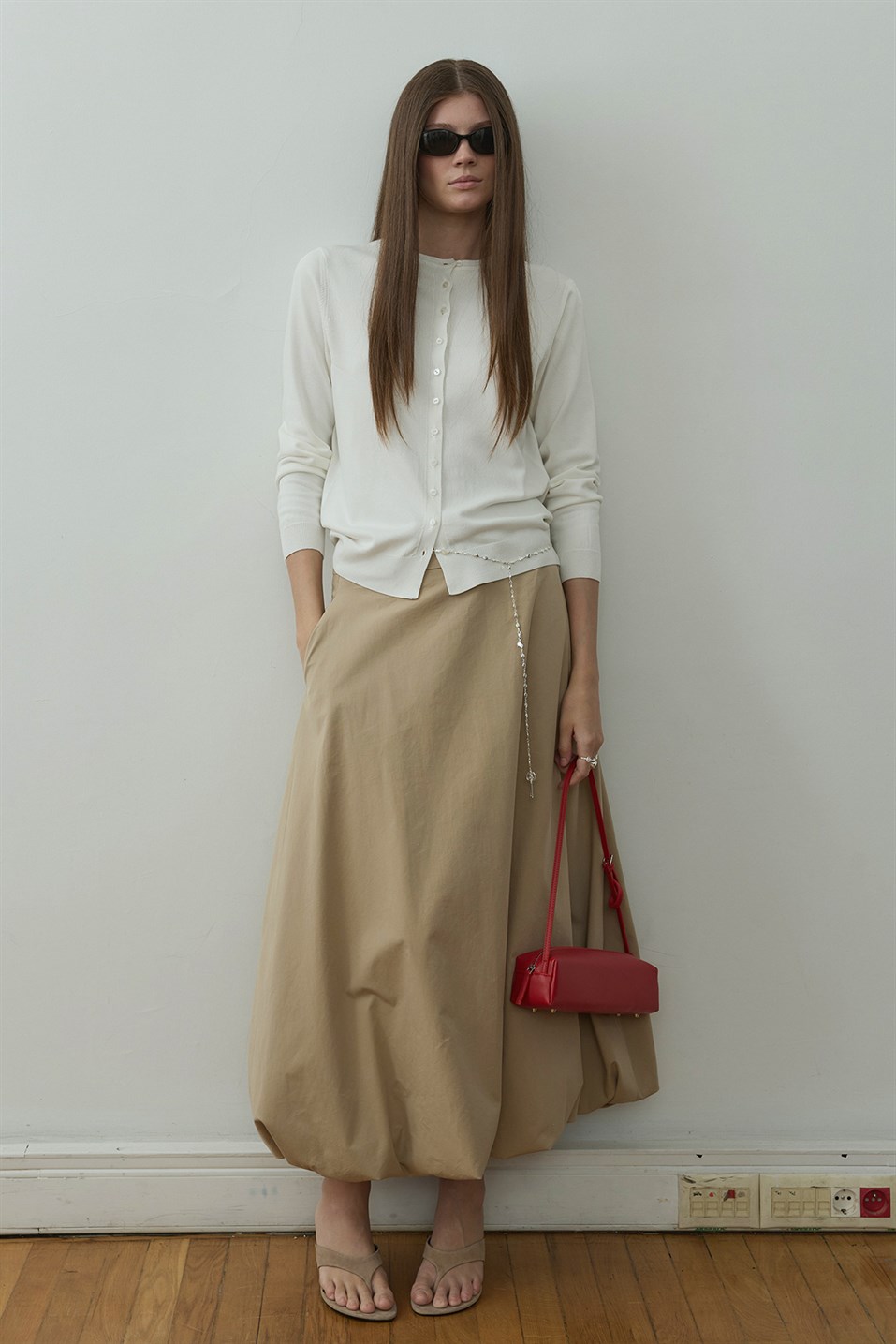 Camel Kemerli Balon Etek