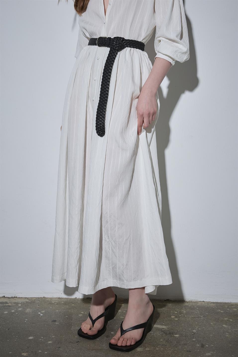 Ekru Anette Gömlek Elbise