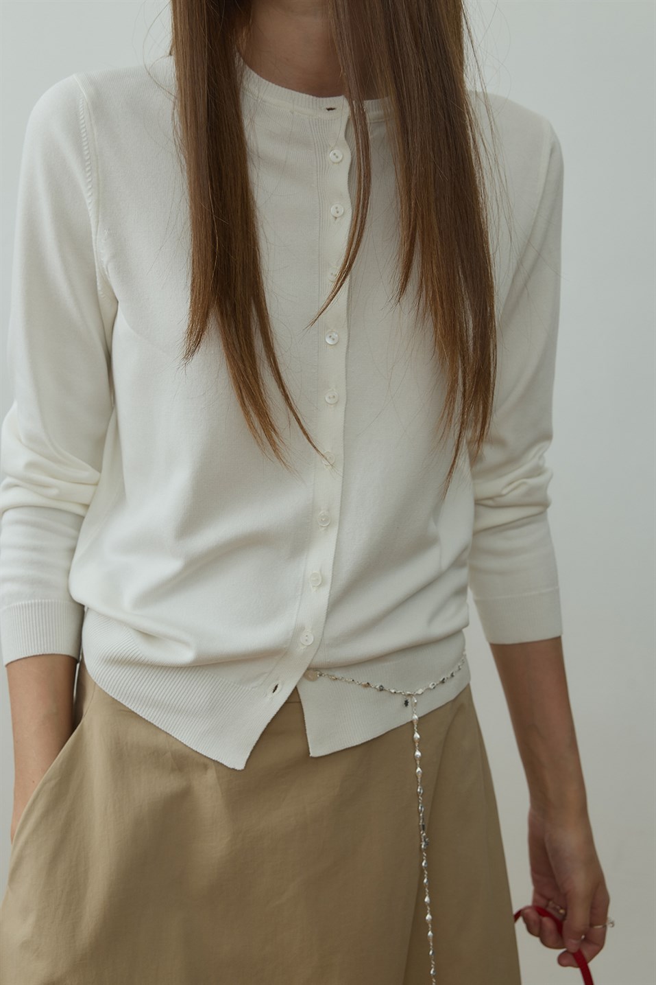 Ekru Arya Triko Hırka