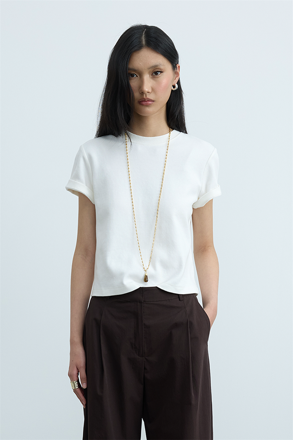 Ekru Comfy Basic Tişört