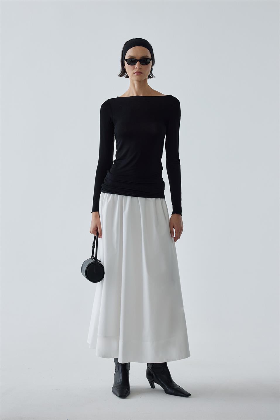 Day Poplin Flared Skirt