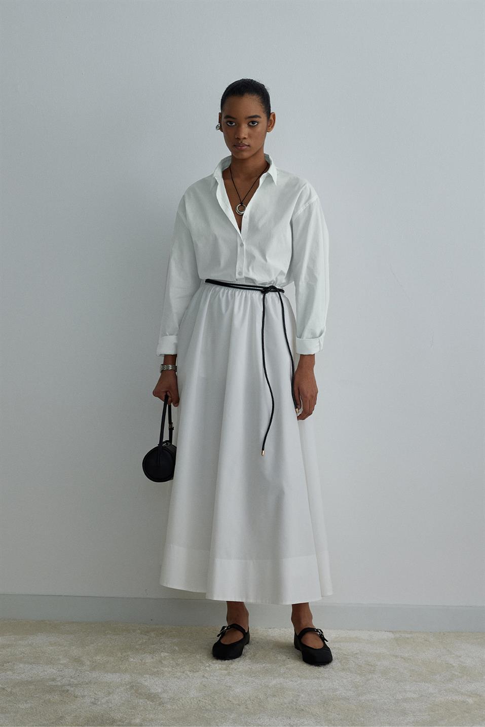 Day Poplin Flared Skirt