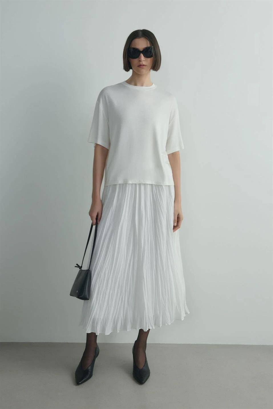 Ekru Donette Piliseli Etek