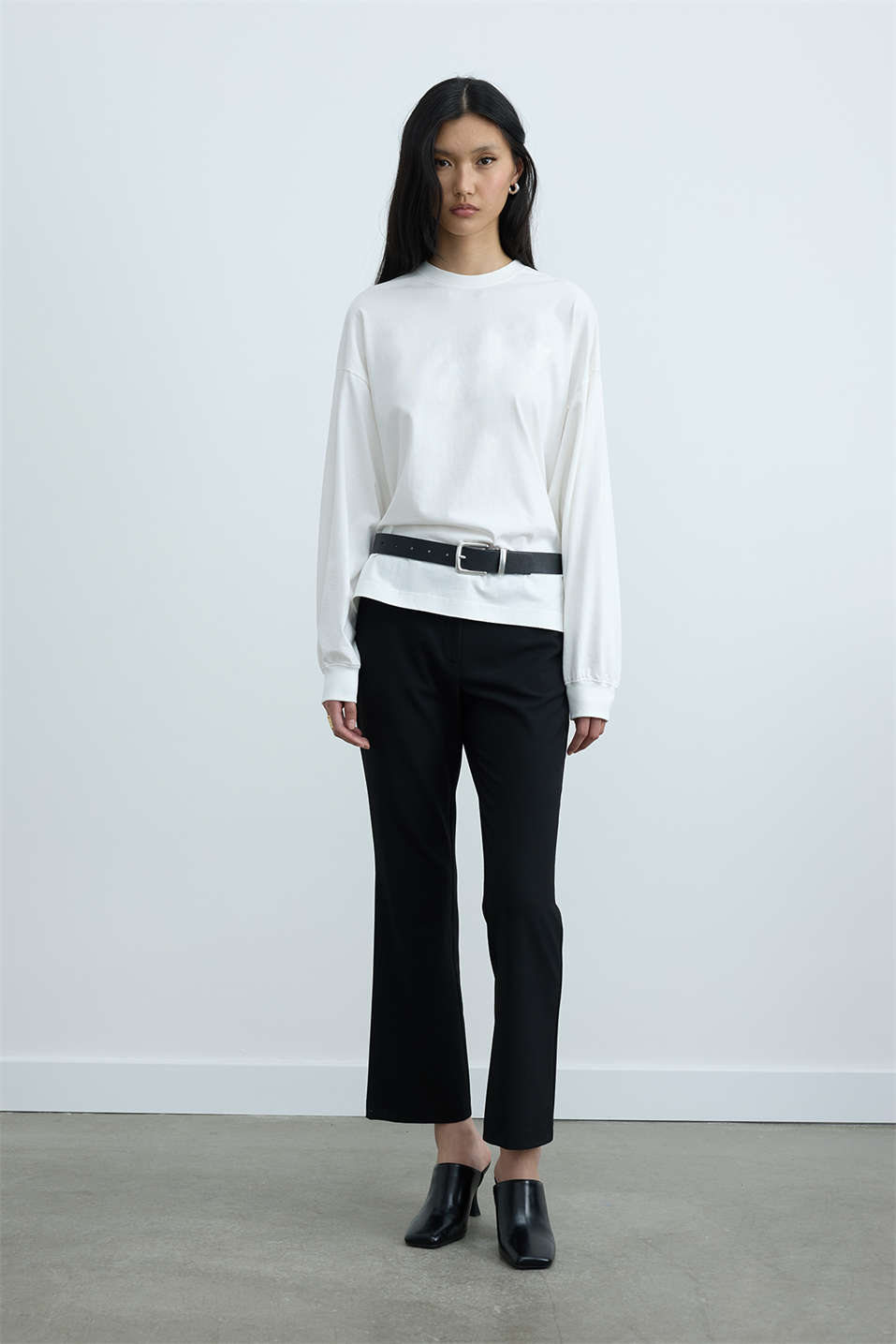 Ekru Dune Oversize Manşetli Tişört