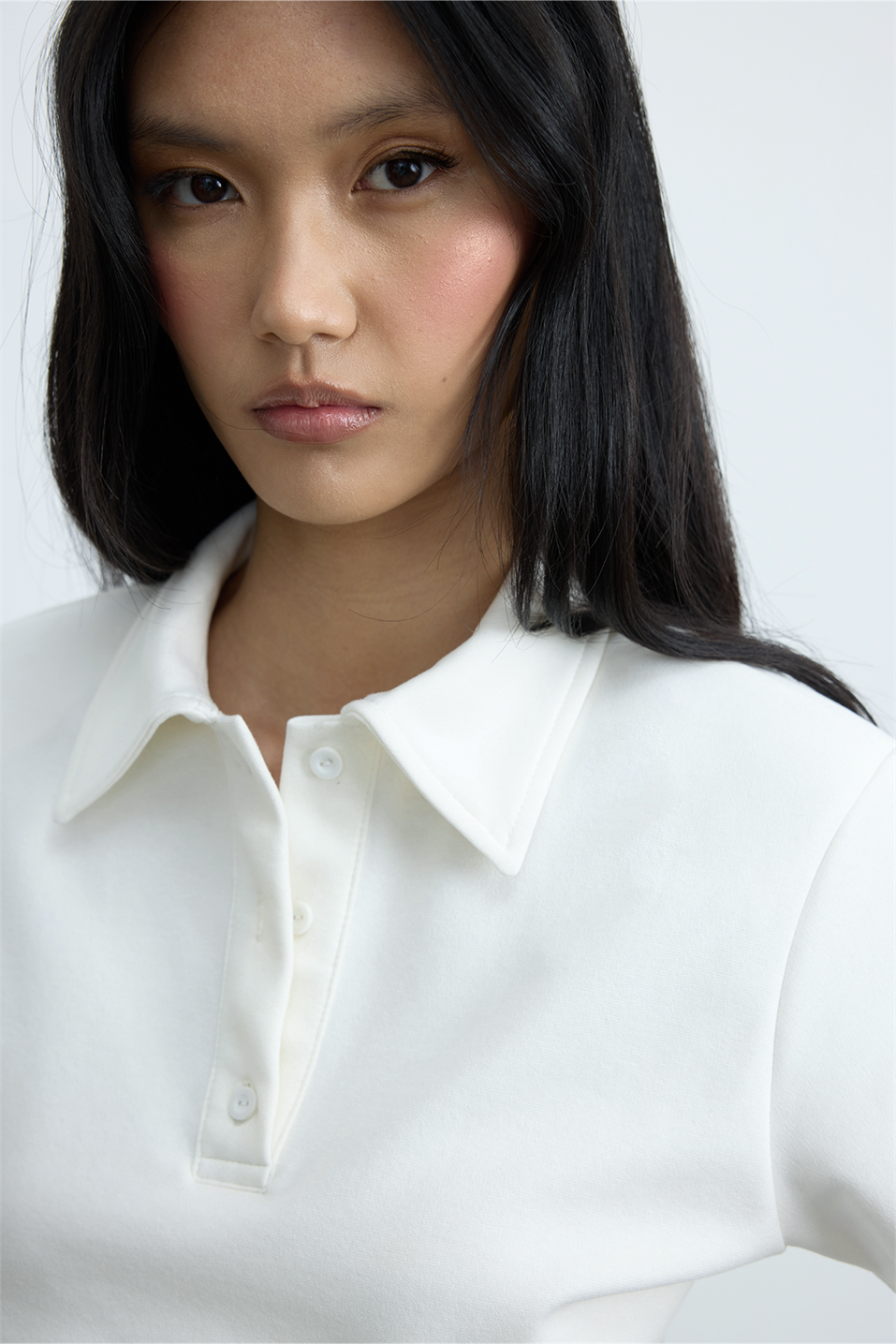 Ekru Jane Polo Yaka Tişört