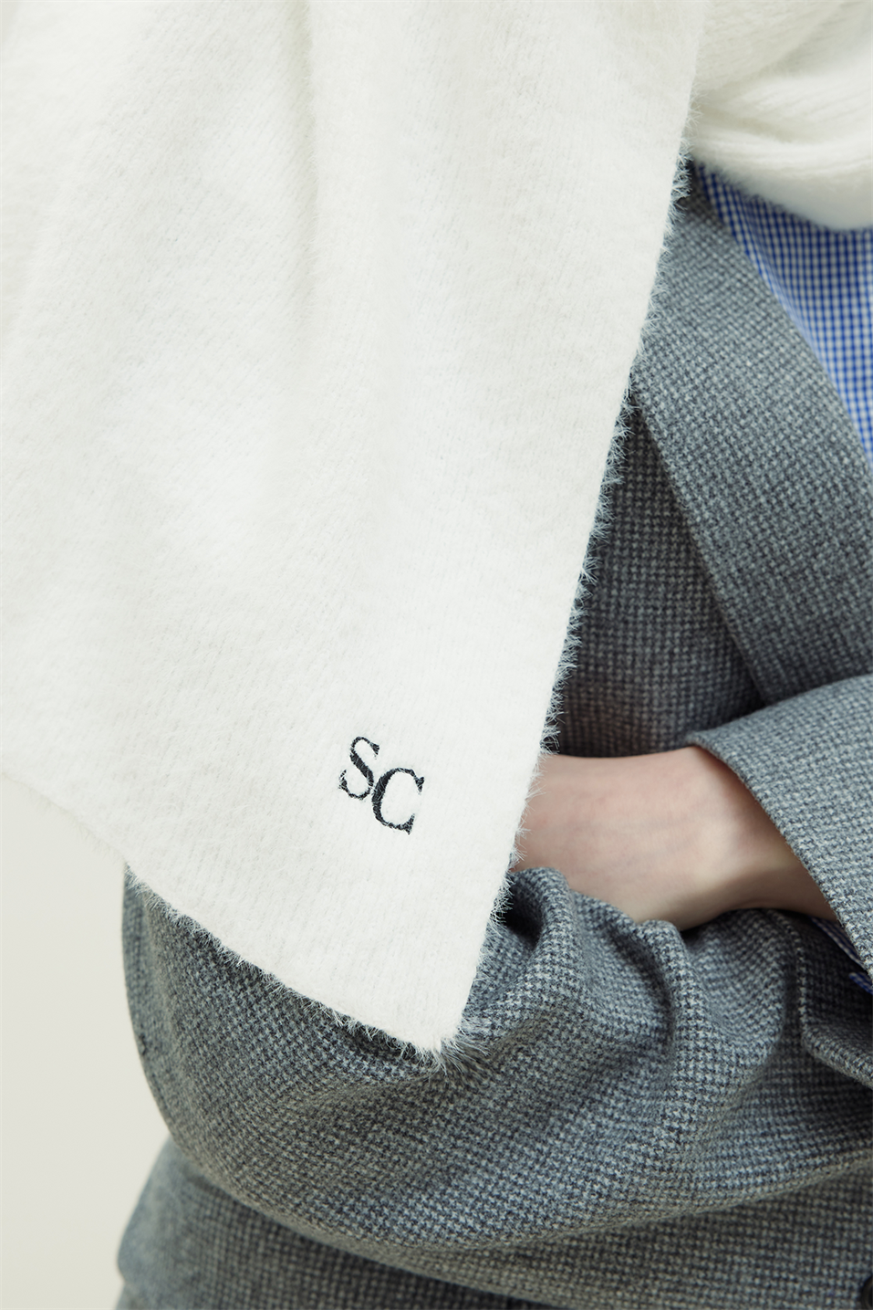 Ekru Kişiselleştirilmiş Yumuşak Atkı