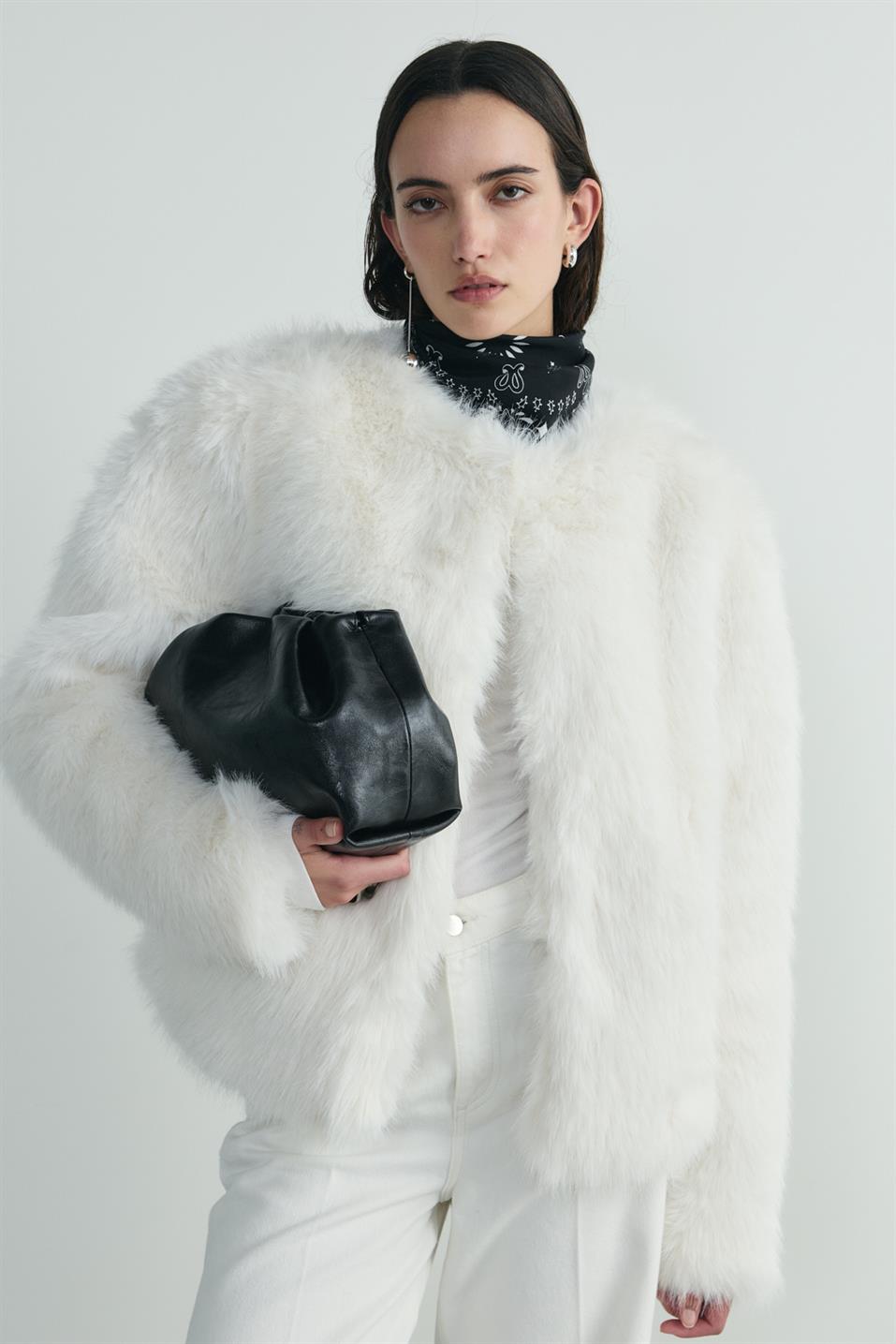 Ekru Lexi Suni Kürk Ceket