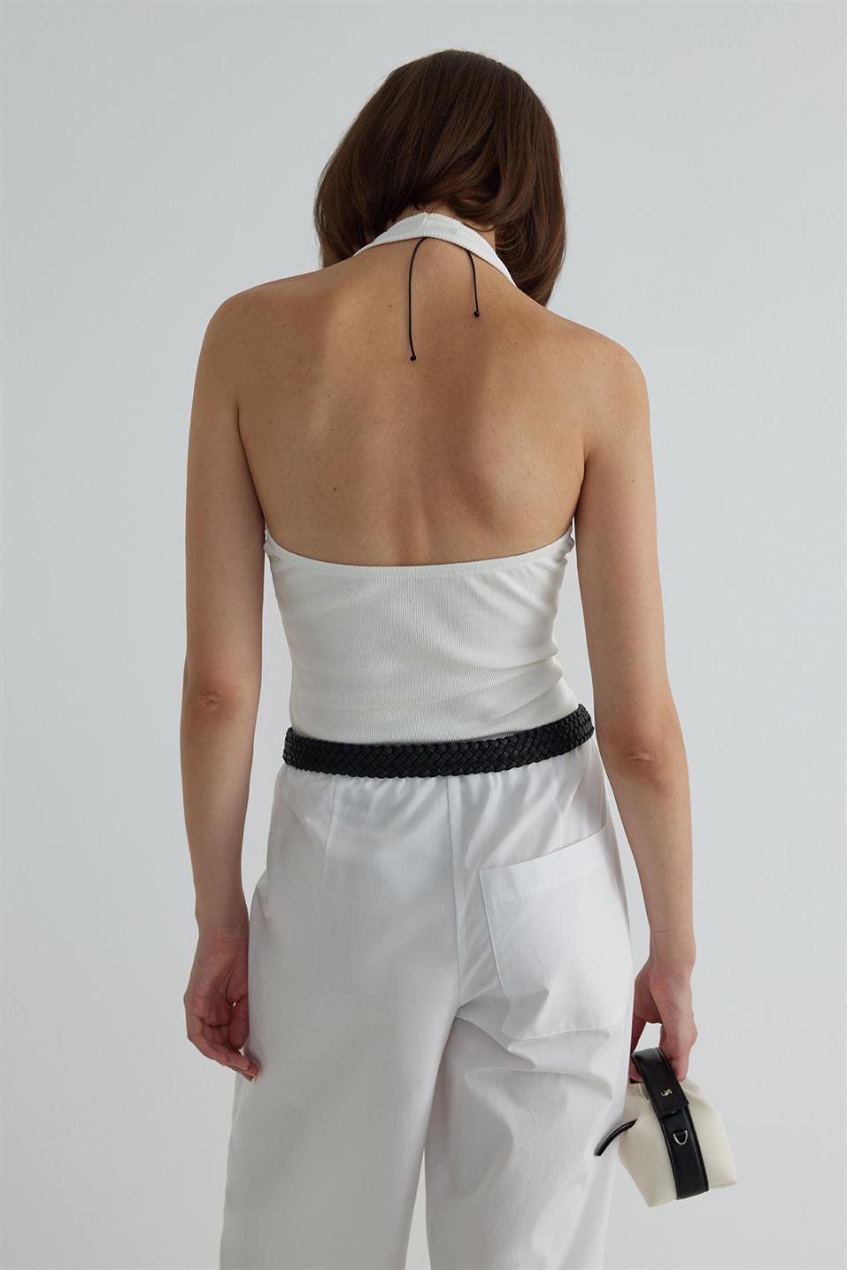 Ekru Luna Halter Yaka Atlet