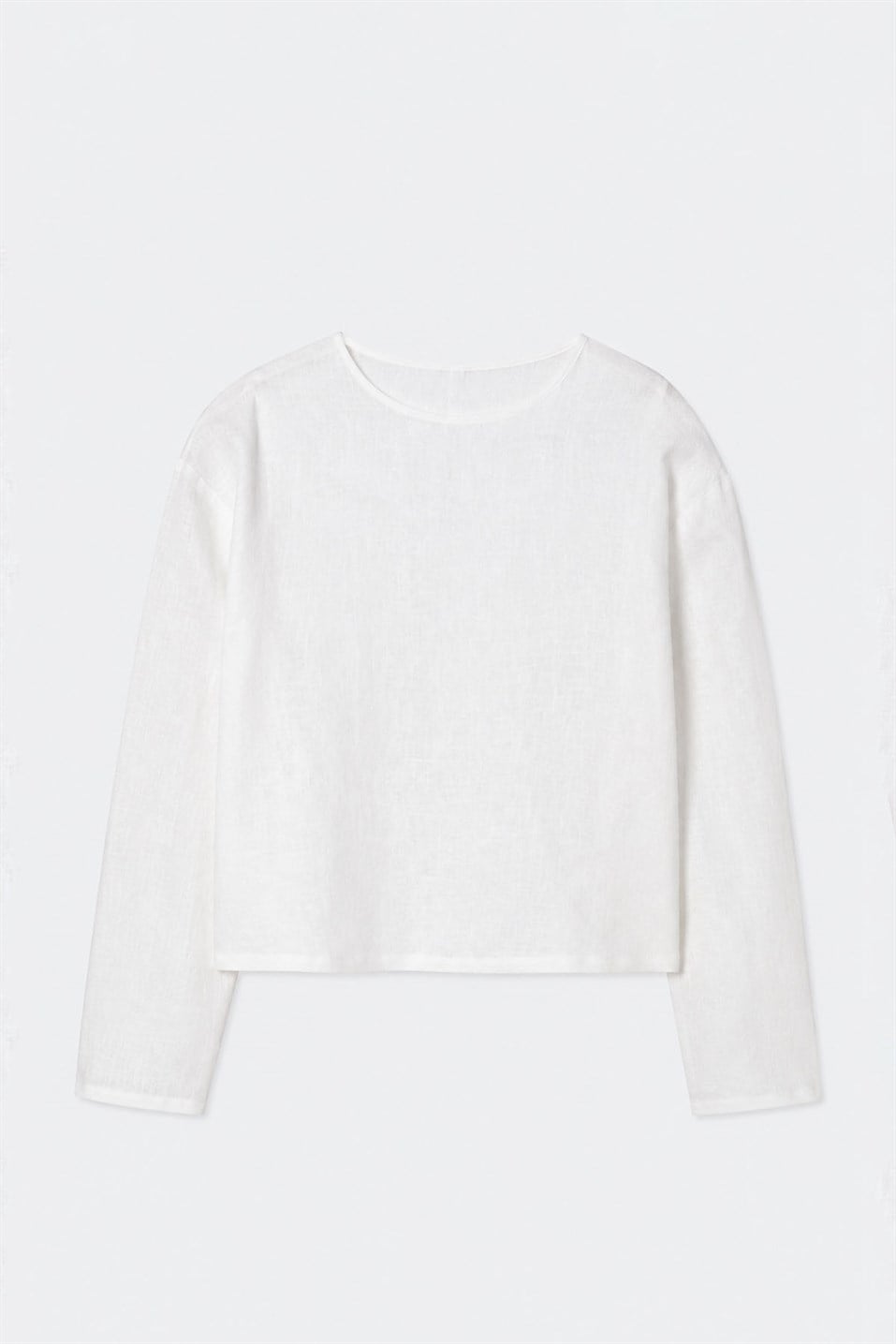 Mussel Crop Linen Blouse