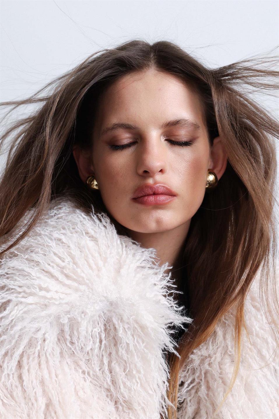 Ekru Suzie Suni Kürk Ceket