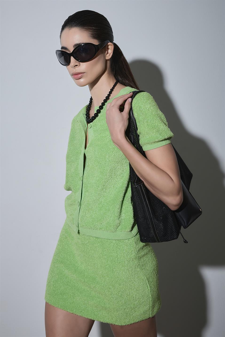 Elma Yeşili Ema Havlu Hırka