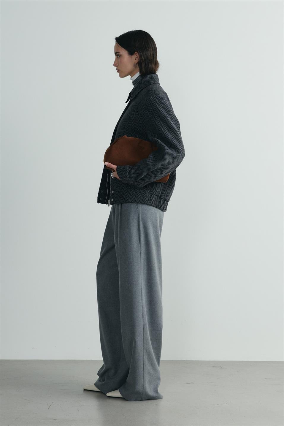 Füme Alder Kaşe Bomber Ceket