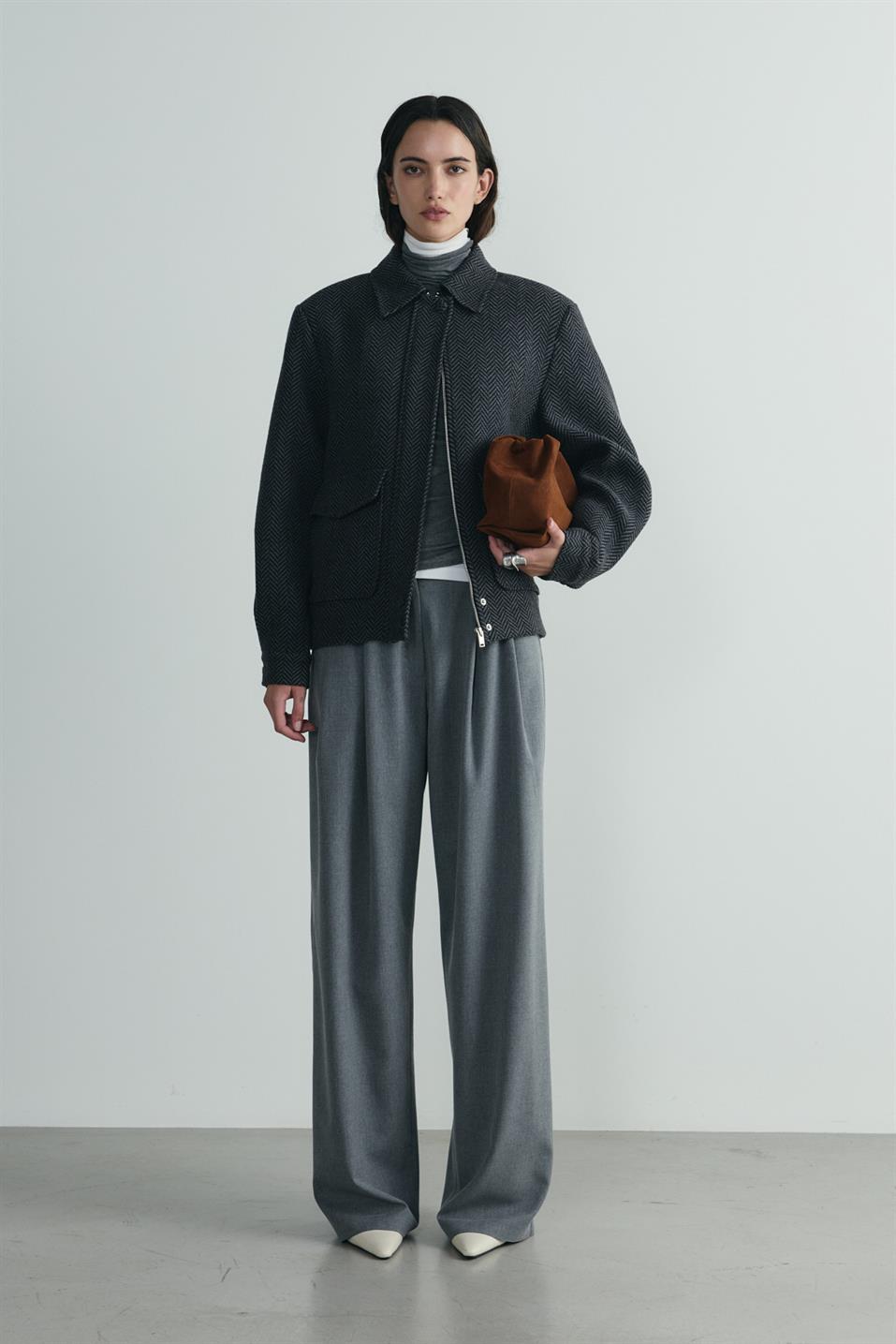 Füme Alder Kaşe Bomber Ceket