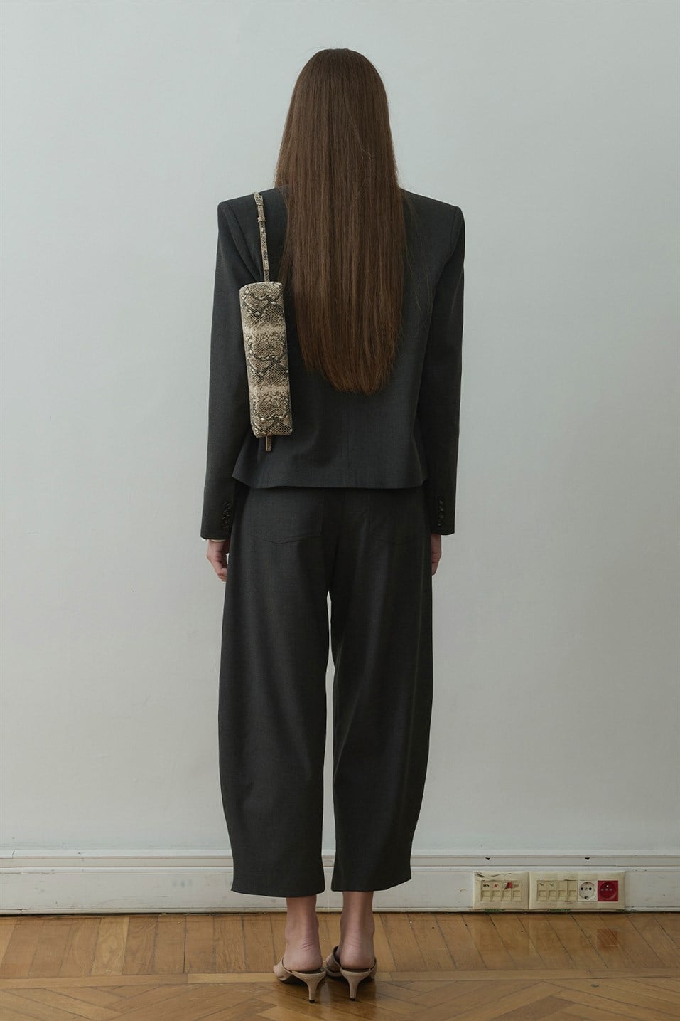 Füme Ash Kruvaze Blazer Ceket