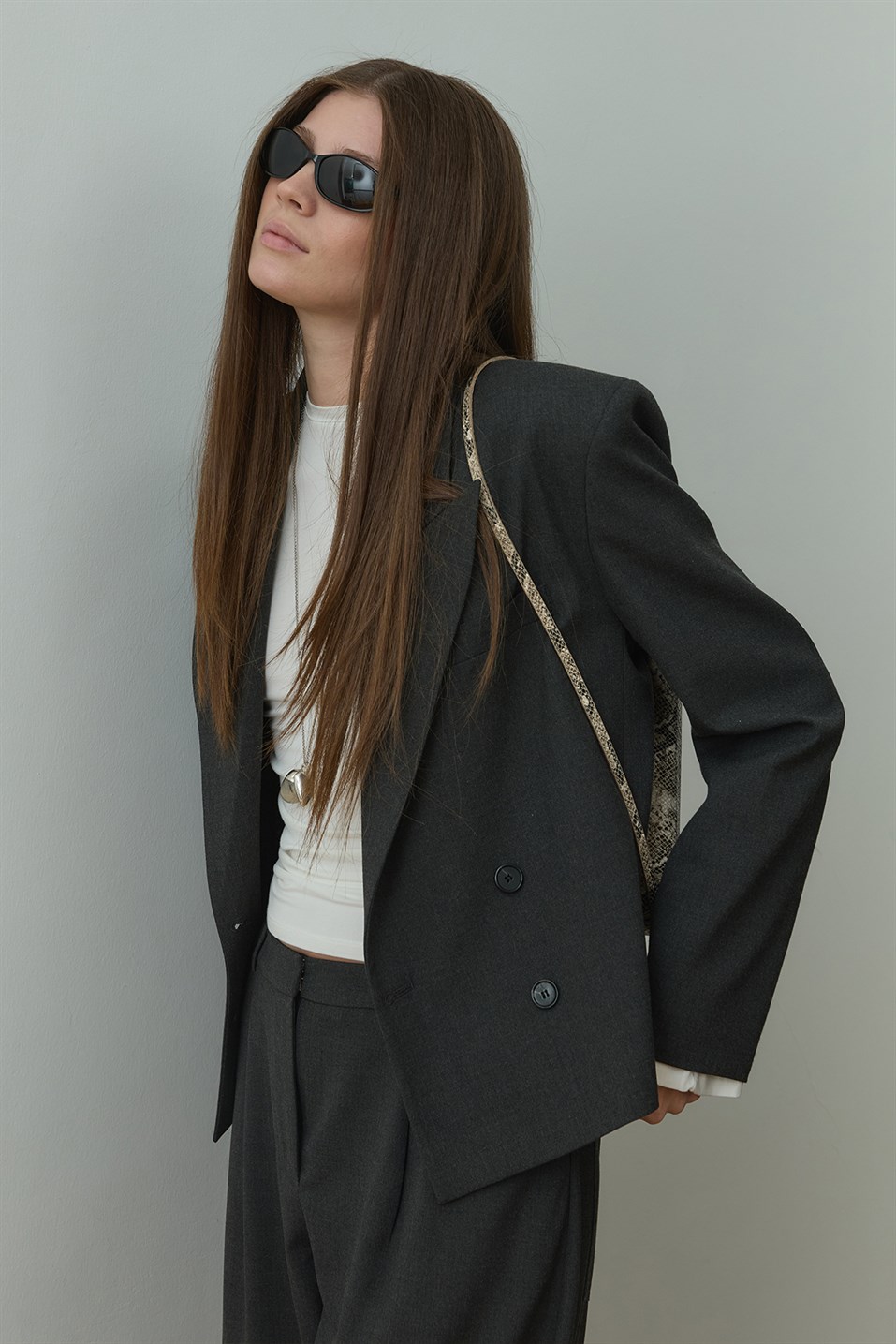 Ash Double-Breasted Blazer