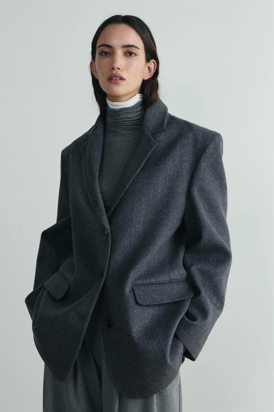 Füme Gina Kaşe Blazer Ceket