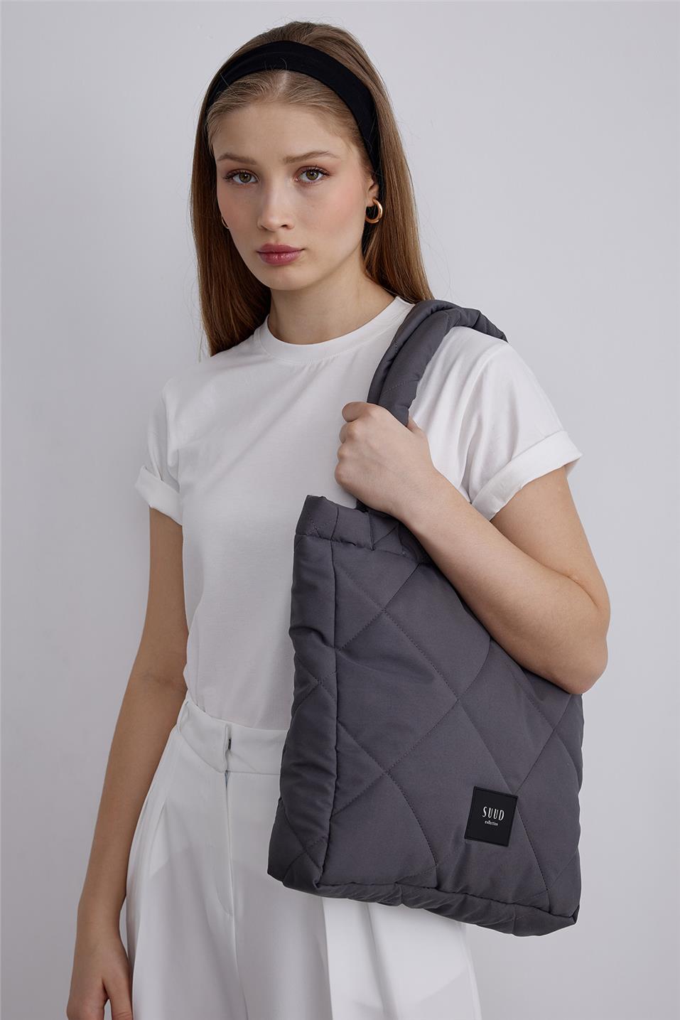 Smoked Quilted Puffer Bag