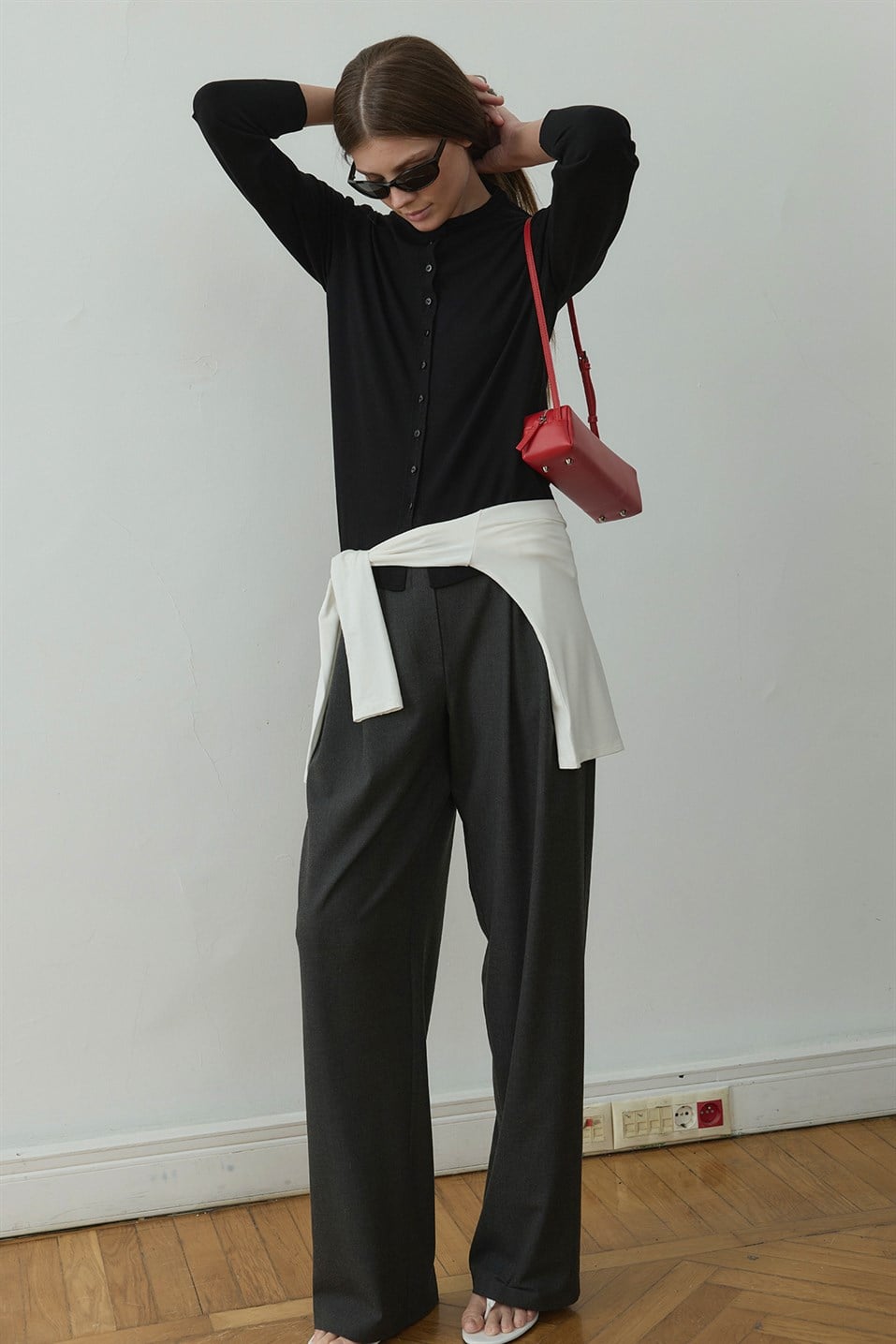 Füme Lina Pileli Pantolon