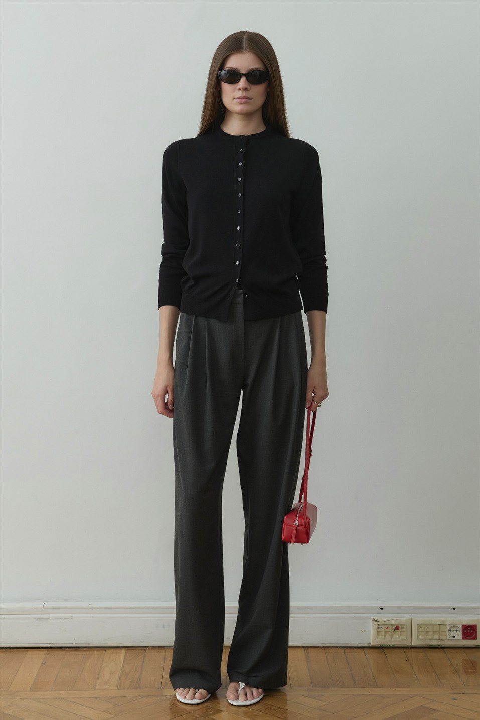 Füme Lina Pileli Pantolon