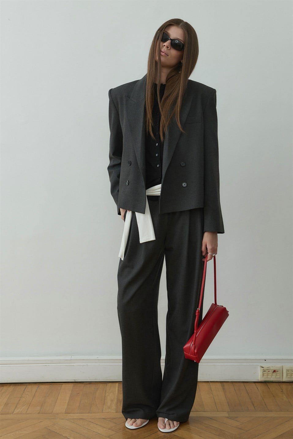 Füme Lina Pileli Pantolon