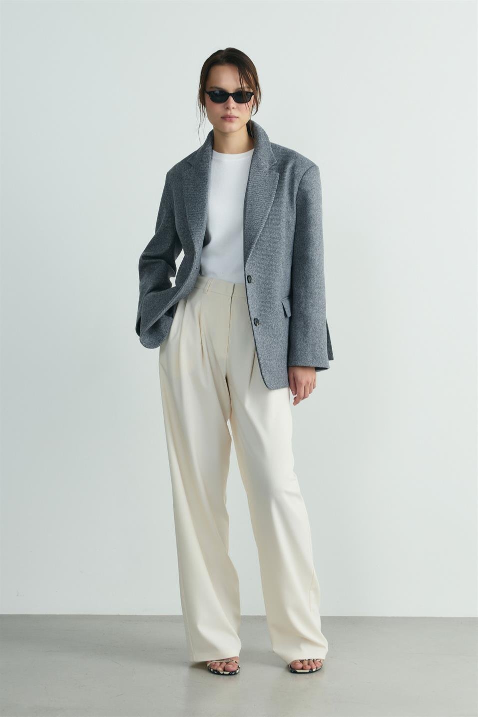 Füme Maskülen Kaşe Blazer Ceket