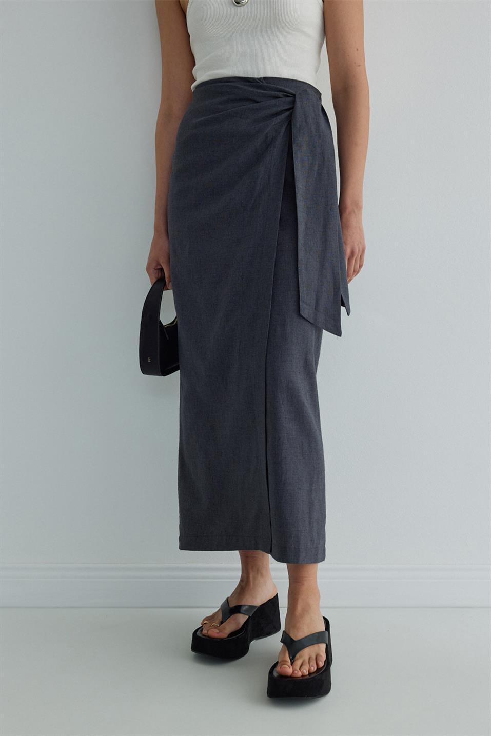 Noli Linen Wrap Skirt