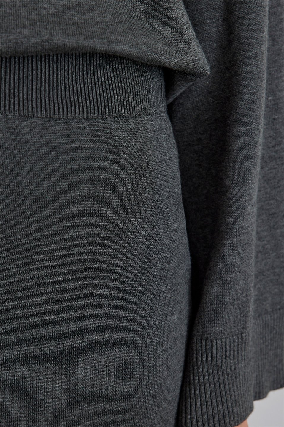 Grey Knitwear Pencil Skirt