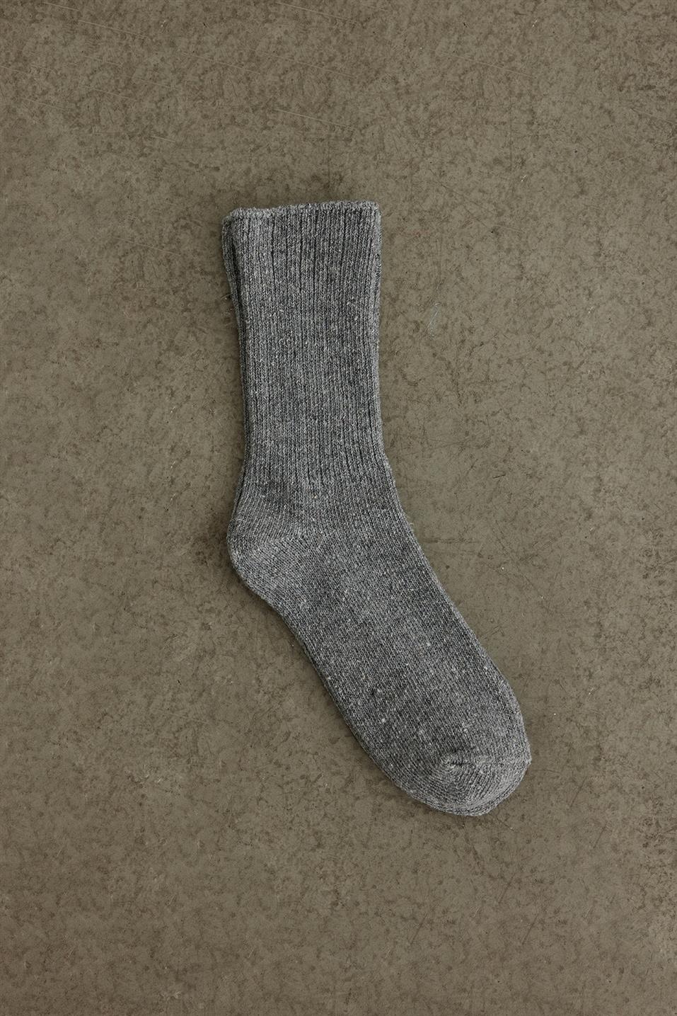 Wool Blend Ribbed Socks