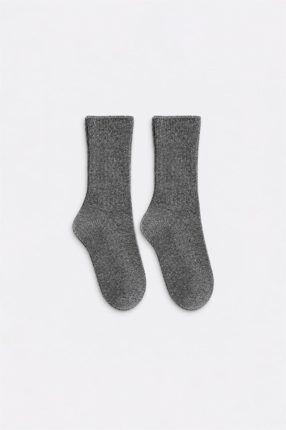 Wool Blend Ribbed Socks