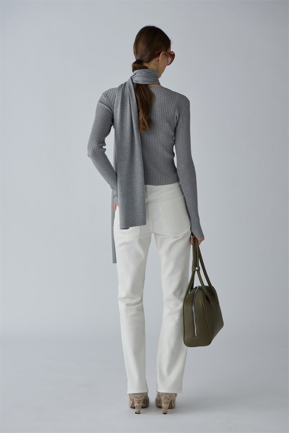 Double-Layer Ribbed Knit Cardigan