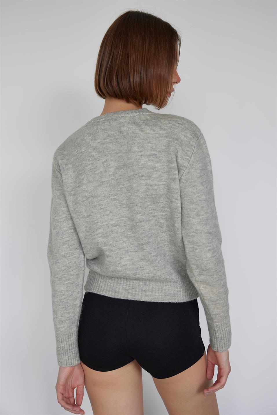 Gri Ester Triko Kazak