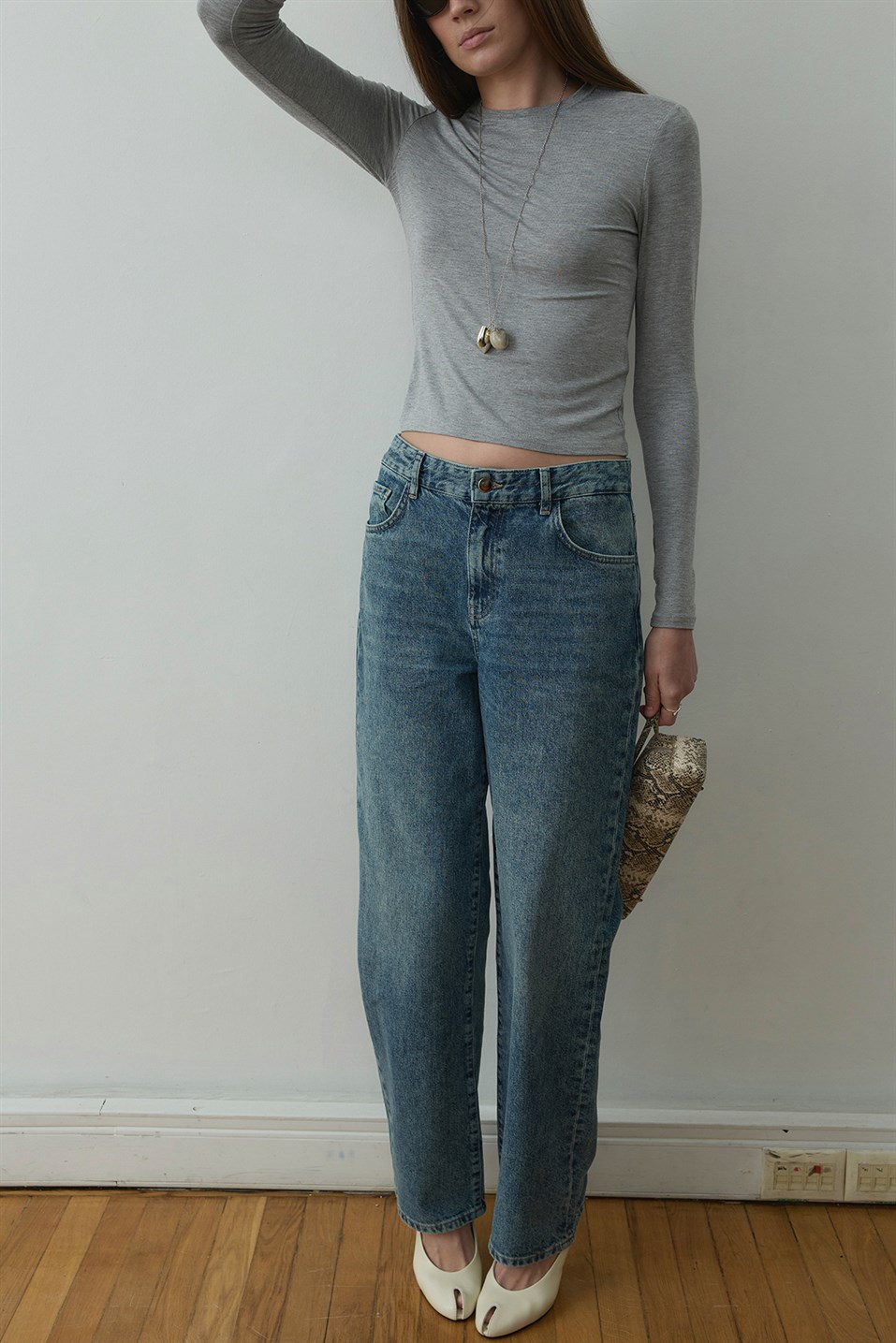 Gri Kate Slim Tişört