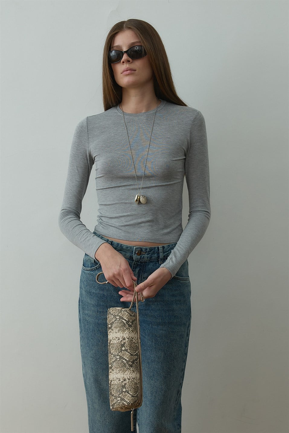 Gri Kate Slim Tişört