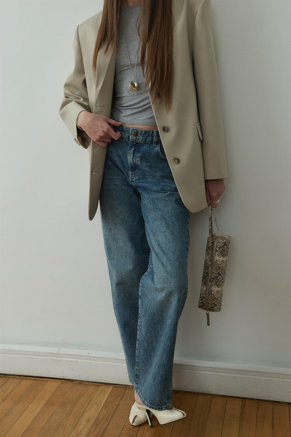 Gri Kate Slim Tişört