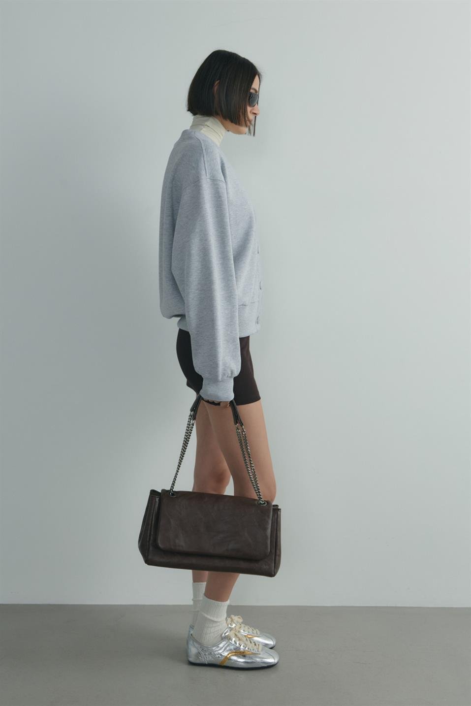 Gri Kenny Basic Hırka