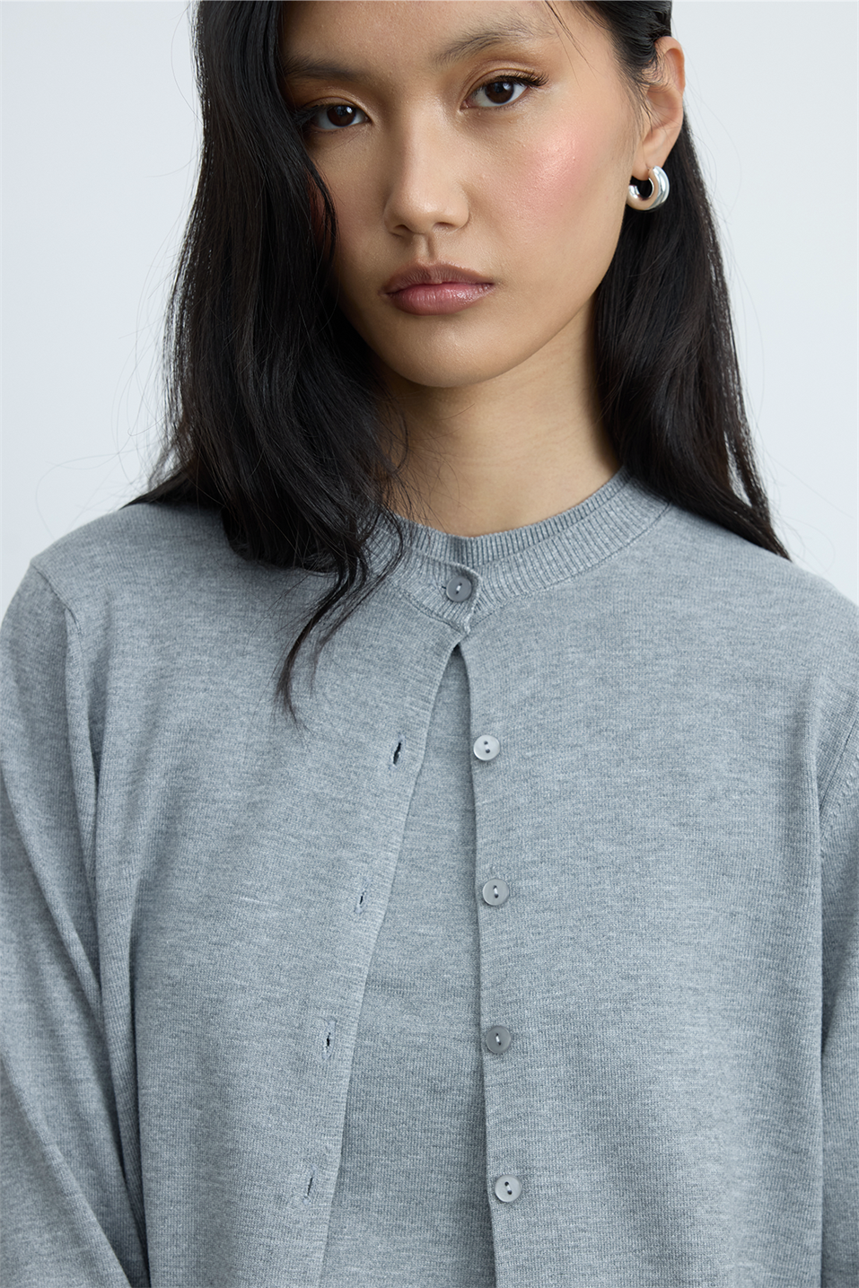 Gri Lea Triko Hırka