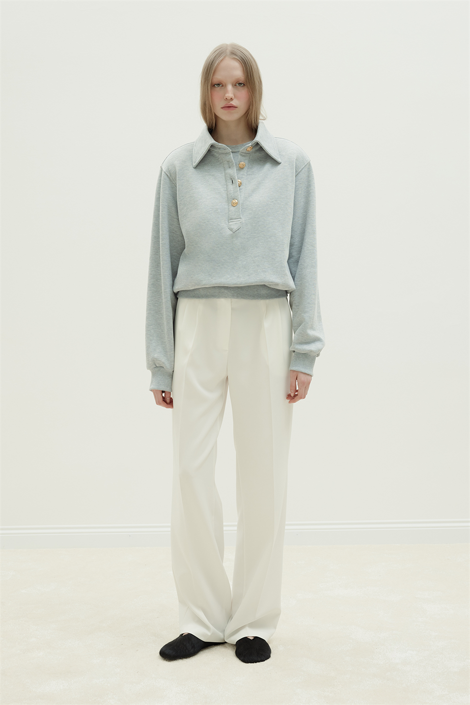 Mimi Sweatshirt With Gold Buttoned