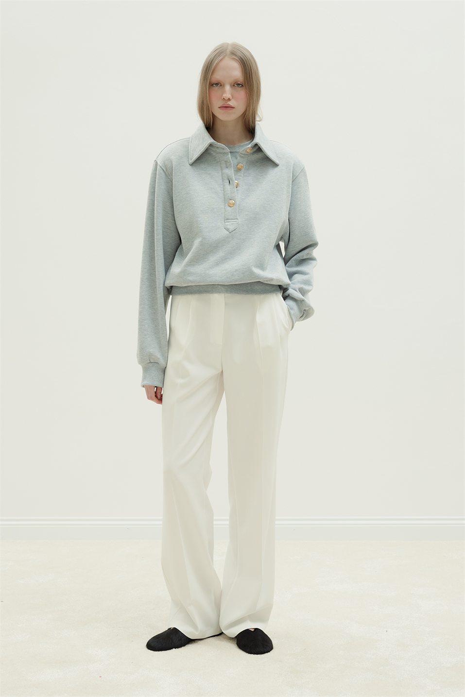 Mimi Sweatshirt With Gold Buttoned