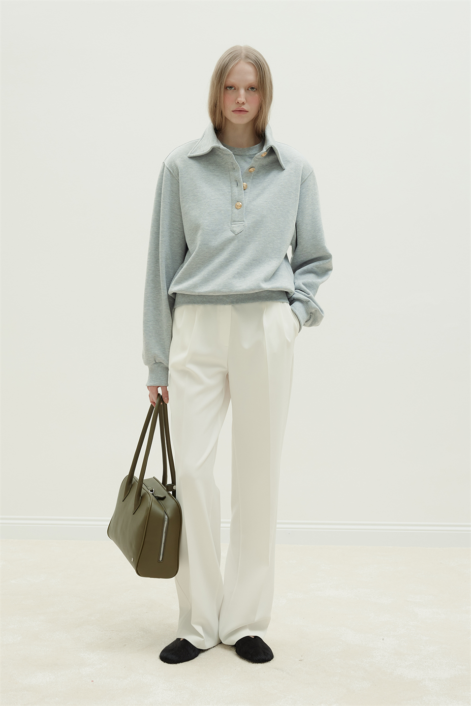 Mimi Sweatshirt With Gold Buttoned