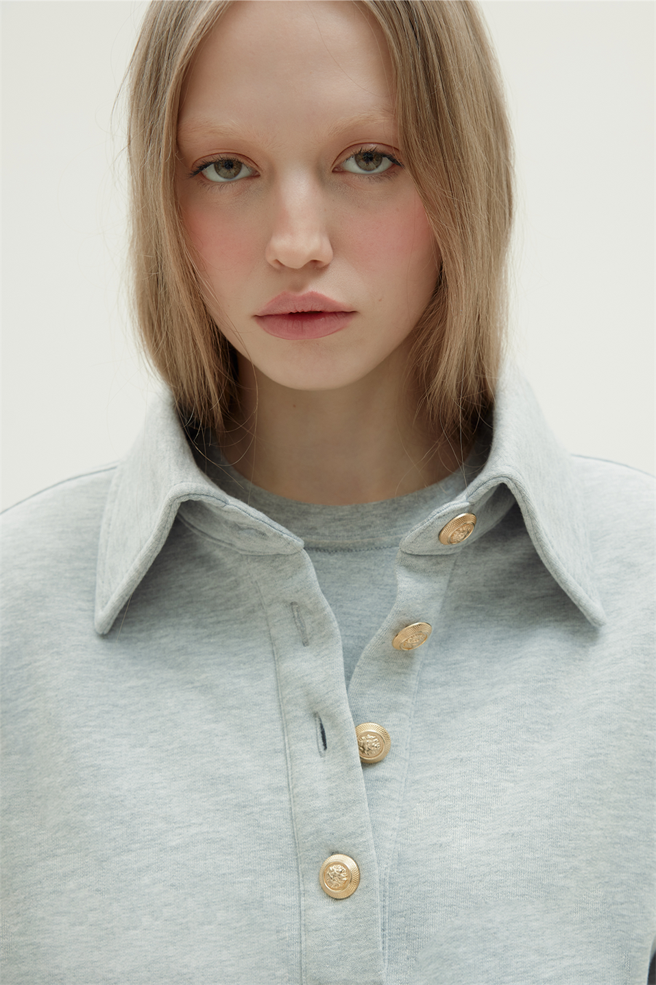 Mimi Sweatshirt With Gold Buttoned