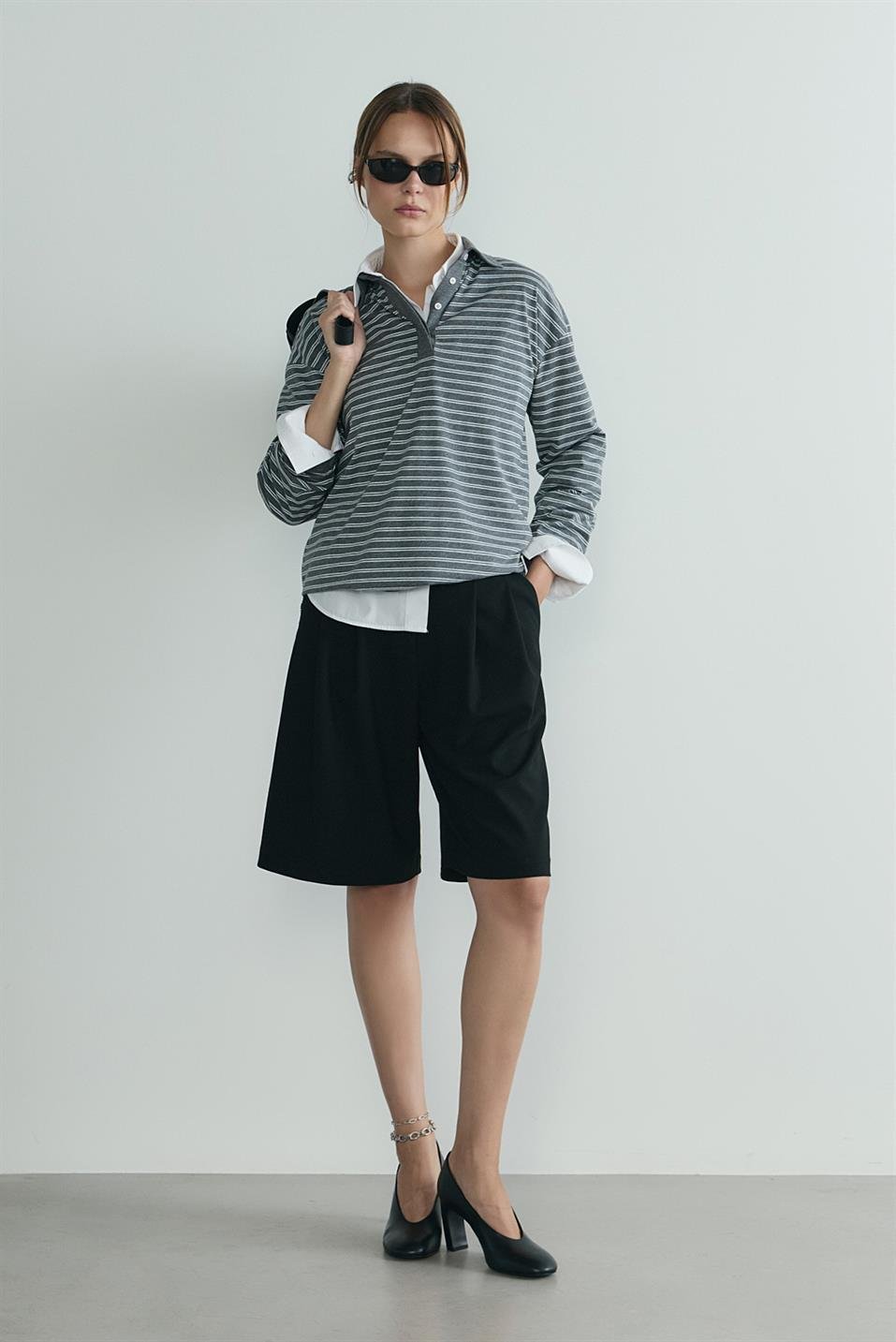 Gray Monroe Polo T-shirt