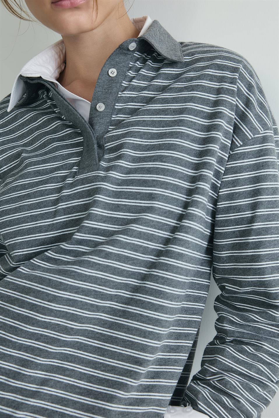 Gray Monroe Polo T-shirt