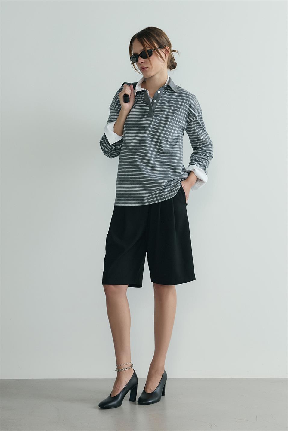 Gray Monroe Polo T-shirt