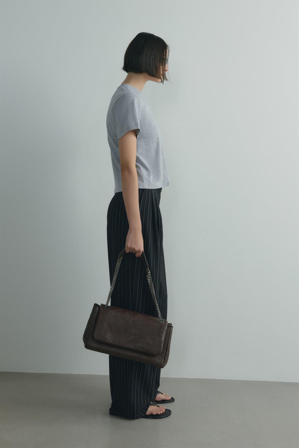 Gri Pamuklu Basic Tişört